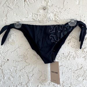 ROBERTO CAVALLI Bikini Balconcino Black Bottom NWT Size M